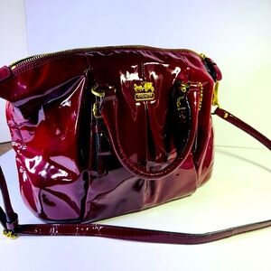 Coach Burgundy Patent Leather Bag